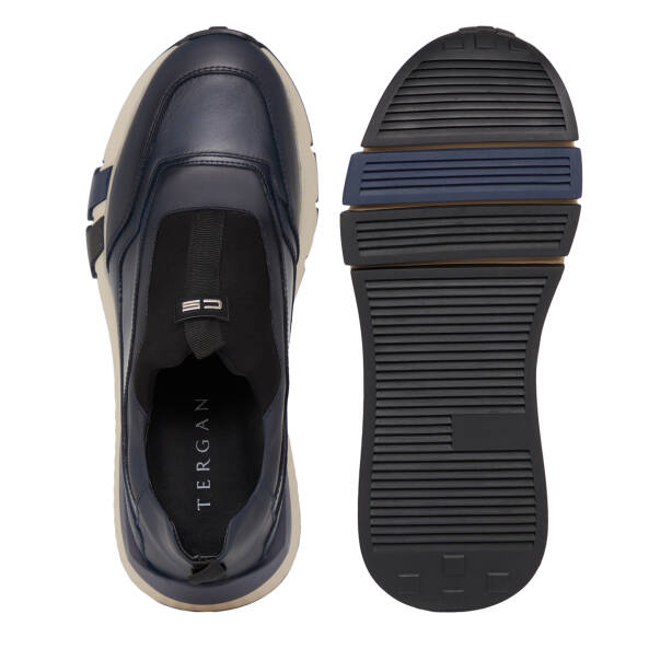 Lacivert Deri-Tekstil Erkek Sneaker - E26S1AY57817-K0O - 6