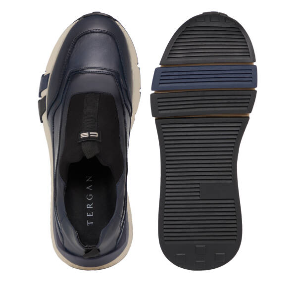 Lacivert Deri-Tekstil Erkek Sneaker - E26S1AY57817-K0O - 6