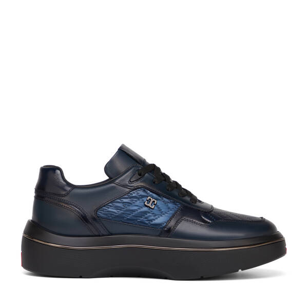 Lacivert Deri-Tekstil Erkek Sneaker - E26S1AY57827-K0O - 1