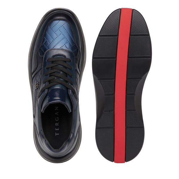 Lacivert Deri-Tekstil Erkek Sneaker - E26S1AY57827-K0O - 6