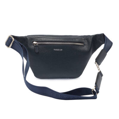 Lacivert Deri Unisex Bel Çantası - S1BL00021302-X86 - 3