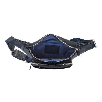 Lacivert Deri Unisex Bel Çantası - S1BL00021302-X86 - 4