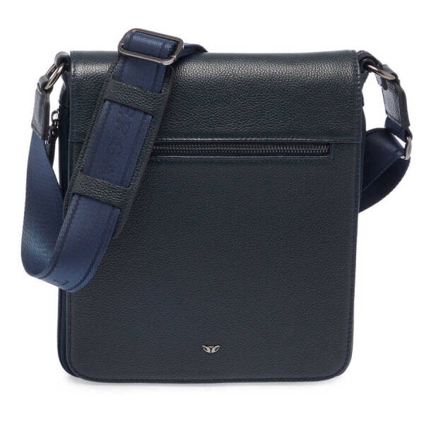 Lacivert Hakiki Deri Unisex Çapraz Askılı Çanta - S1AC00021185-X86 - 1