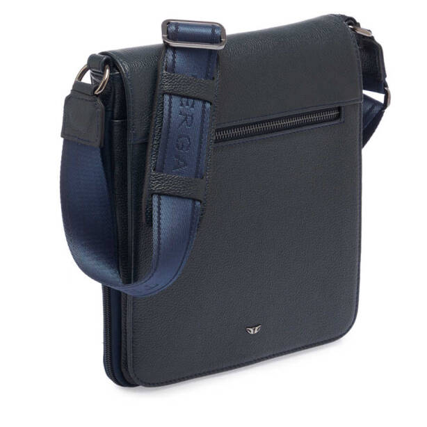 Lacivert Hakiki Deri Unisex Çapraz Askılı Çanta - S1AC00021185-X86 - Tergan