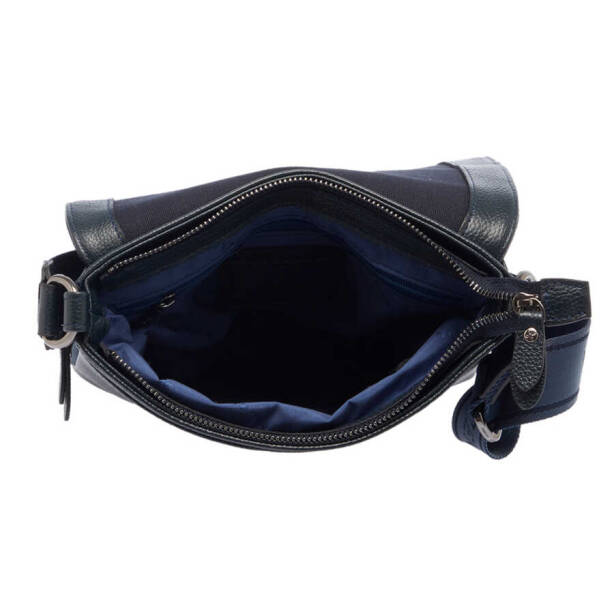 Lacivert Hakiki Deri Unisex Çapraz Askılı Çanta - S1AC00021185-X86 - Tergan