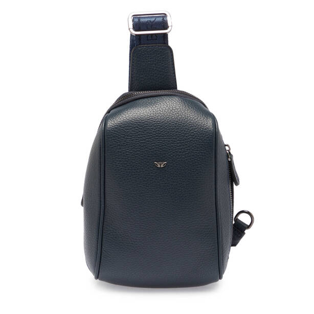 Lacivert Hakiki Deri Unisex Çapraz Askılı Çanta - S1AC00021511-A38 - Tergan