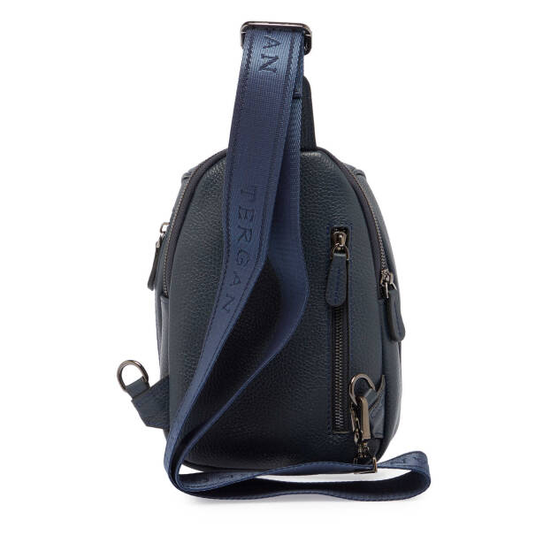 Lacivert Hakiki Deri Unisex Çapraz Askılı Çanta - S1AC00021511-A38 - Tergan