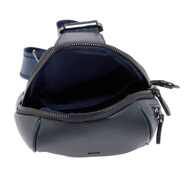 Lacivert Hakiki Deri Unisex Çapraz Askılı Çanta - S1AC00021511-A38 - Tergan