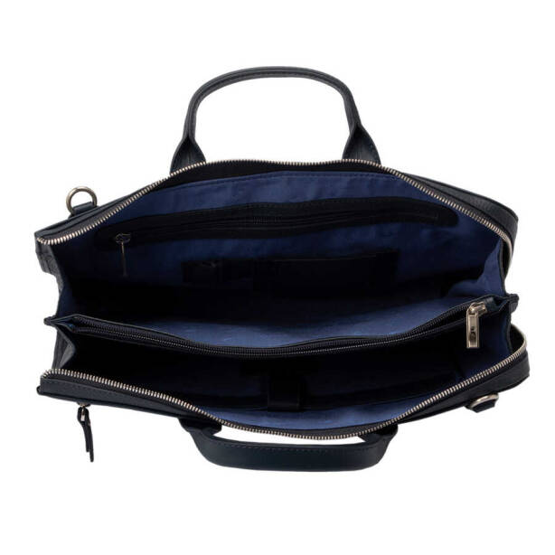 Lacivert Hakiki Deri Unisex Evrak Çantası - S1EV00021218-D6M - Tergan