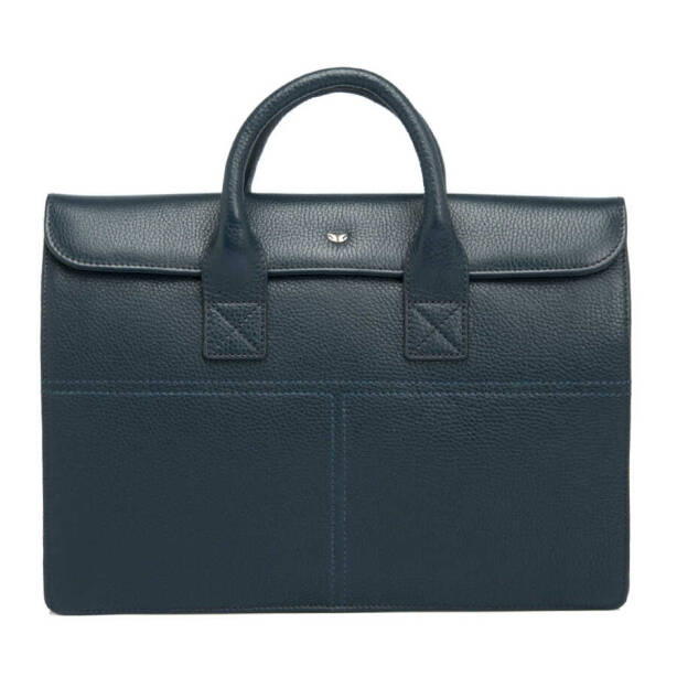 Lacivert Hakiki Deri Unisex Evrak Çantası - S1EV00021247-A38 - 1
