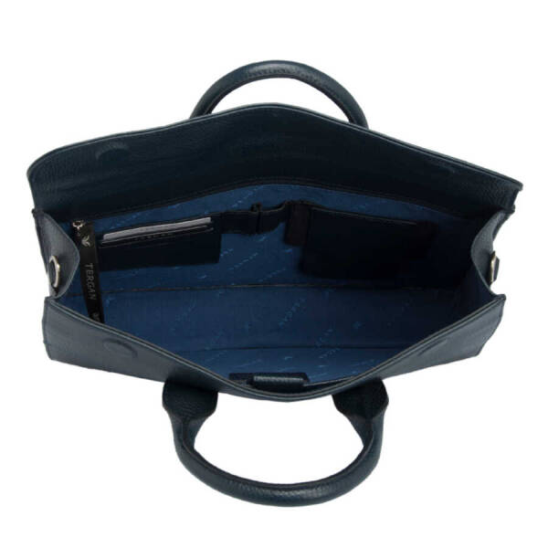 Lacivert Hakiki Deri Unisex Evrak Çantası - S1EV00021247-A38 - 4