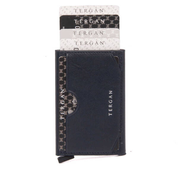 Lacivert Hakiki Deri Unisex Kredi Kartlık - S1KK00000260-H86 - 5