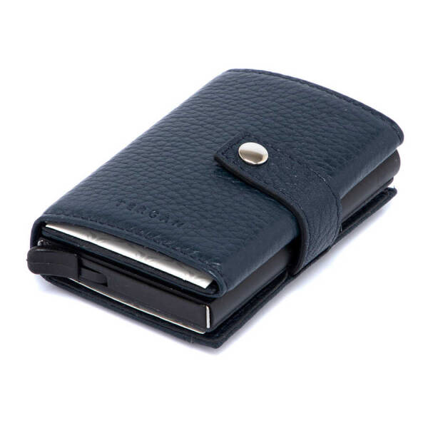 Lacivert Hakiki Deri Unisex Kredi Kartlık - S1KK00000263-A38 - 1