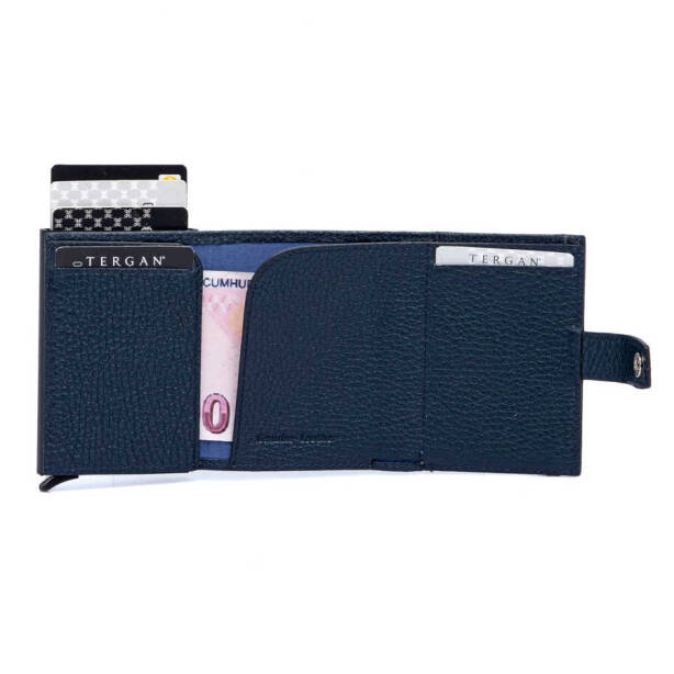 Lacivert Hakiki Deri Unisex Kredi Kartlık - S1KK00000263-A38 - 3