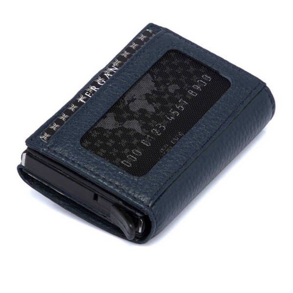 Lacivert Hakiki Deri Unisex Kredi Kartlık - S1KK00000263-A38 - 4