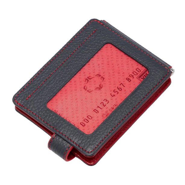 Lacivert Hakiki Deri Unisex Kredi Kartlık - S1KK00001637-T77 - Tergan
