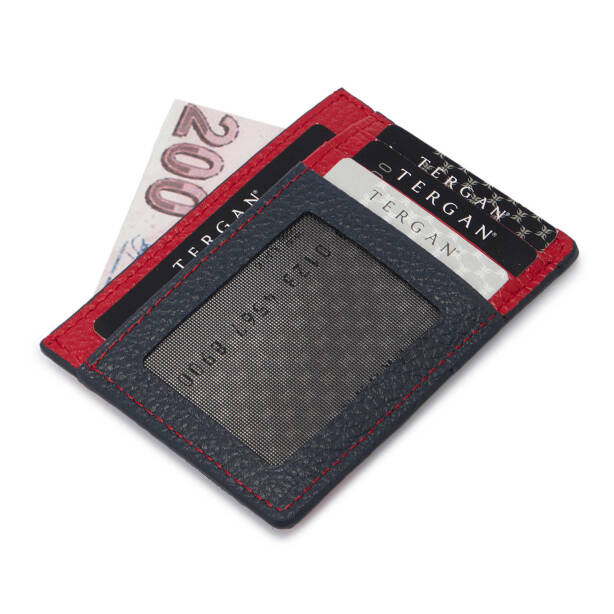 Lacivert Deri Unisex Kredi Kartlık - S1KK00001676-N74 - Tergan
