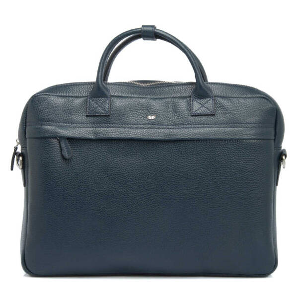 Lacivert Hakiki Deri Unisex Laptop Çantası - S1LC00002897-A38 - Tergan