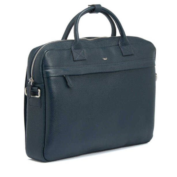 Lacivert Hakiki Deri Unisex Laptop Çantası - S1LC00002897-A38 - Tergan