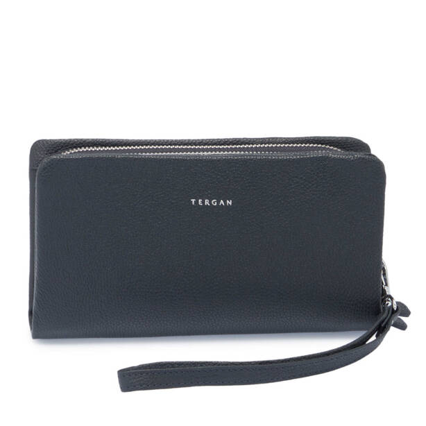 Lacivert Hakiki Deri Unisex Portföy Çantası - S1PC00002197-U6H - Tergan
