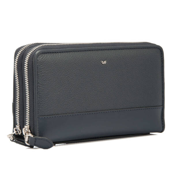 Lacivert Hakiki Deri Unisex Portföy Çantası - S1PC00021396-F7H - Tergan