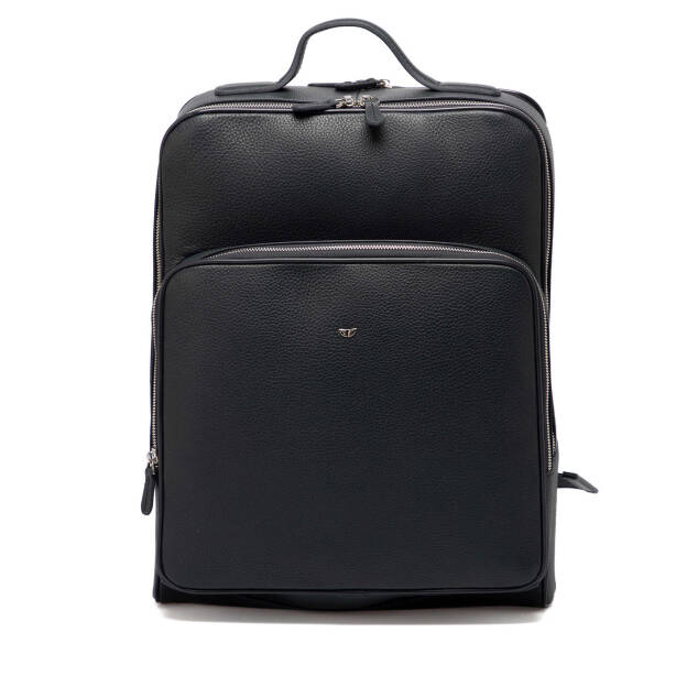 Lacivert Hakiki Deri Unisex Sırt Çantası - S1SR00021454-A38 - Tergan