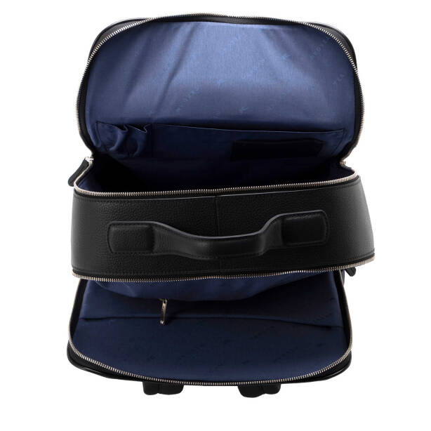 Lacivert Hakiki Deri Unisex Sırt Çantası - S1SR00021454-A38 - Tergan