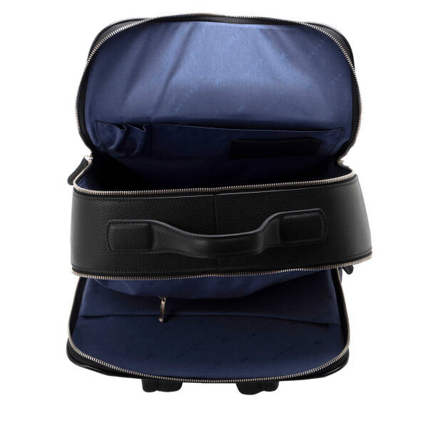 Lacivert Hakiki Deri Unisex Sırt Çantası - S1SR00021454-A38 - 4