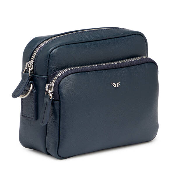 Lacivert Hakiki Deri Erkek Çapraz Askılı Çanta - S1AC00021542-I91 - 2