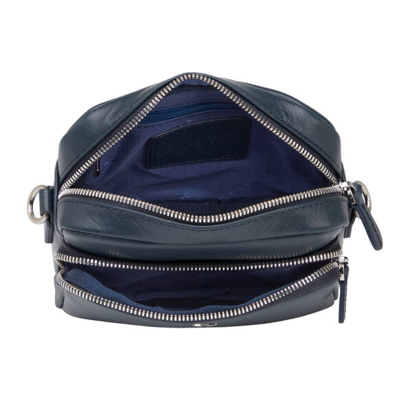 Lacivert Hakiki Deri Erkek Çapraz Askılı Çanta - S1AC00021542-I91 - 4