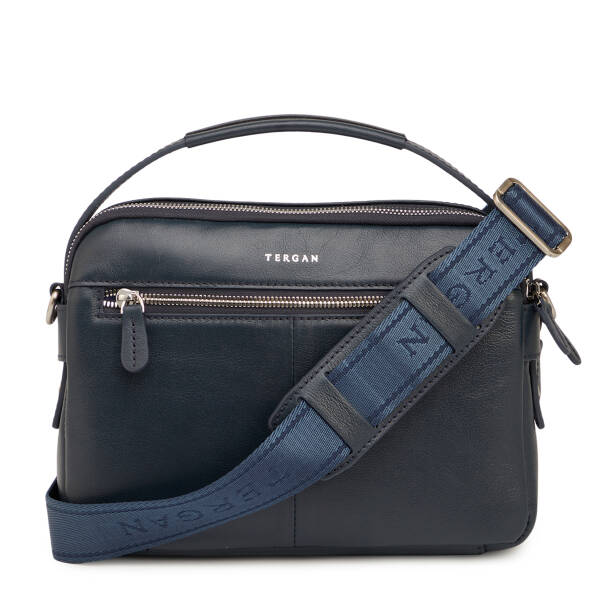 Lacivert Hakiki Deri Erkek Çapraz Askılı Çanta - S1AC00021545-I91 - 3