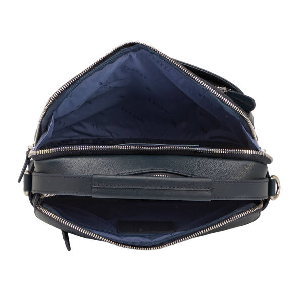 Lacivert Hakiki Deri Erkek Çapraz Askılı Çanta - S1AC00021545-I91 - 4