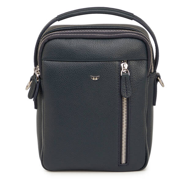 Lacivert Hakiki Deri Erkek Çapraz Askılı Çanta - S1AC00021551-X86 