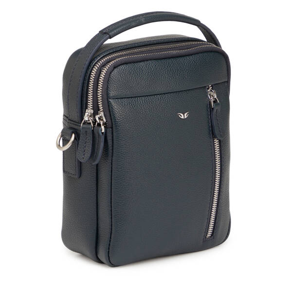 Lacivert Hakiki Deri Erkek Çapraz Askılı Çanta - S1AC00021551-X86 - 2