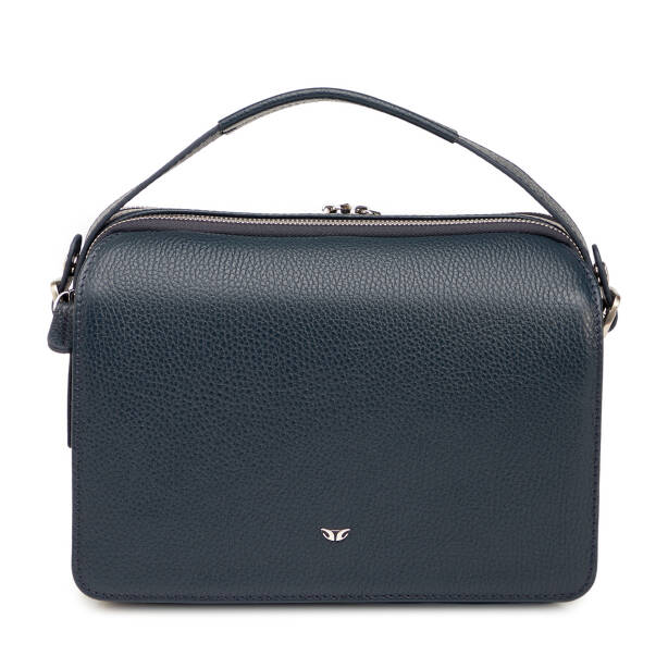 Lacivert Hakiki Deri Erkek Çapraz Askılı Çanta - S1AC00021555-A38 