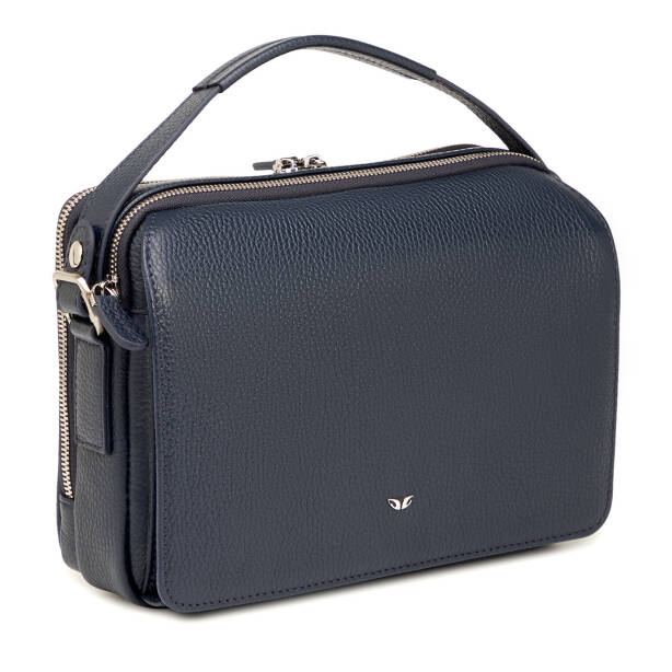 Lacivert Hakiki Deri Erkek Çapraz Askılı Çanta - S1AC00021555-A38 - 2