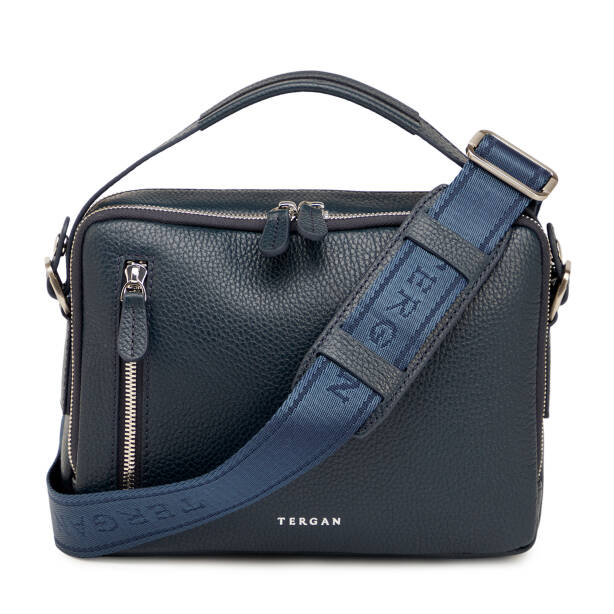 Lacivert Hakiki Deri Erkek Çapraz Askılı Çanta - S1AC00021555-A38 - 3