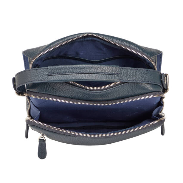 Lacivert Hakiki Deri Erkek Çapraz Askılı Çanta - S1AC00021555-A38 - 4
