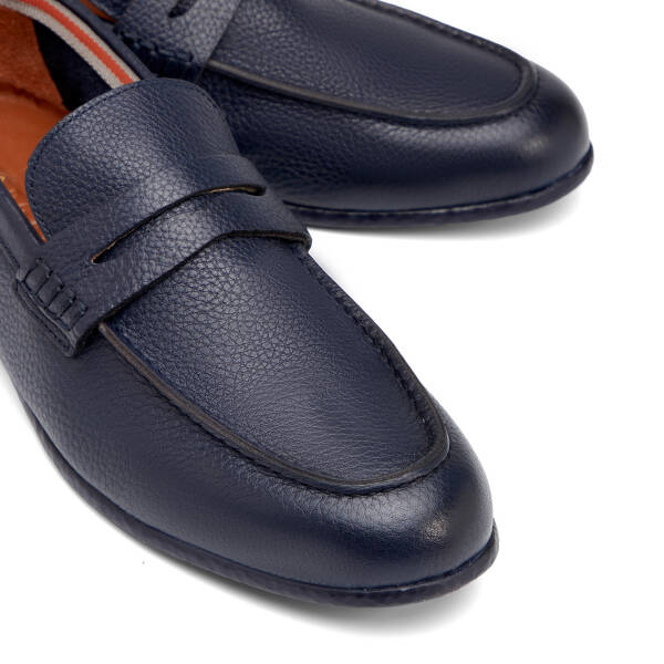 Lacivert Hakiki Deri Erkek Casual Ayakkabı - E26I1AY57639-A31 - 3