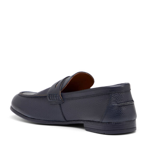 Lacivert Hakiki Deri Erkek Casual Ayakkabı - E26I1AY57639-A31 - 4