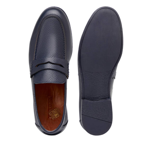 Lacivert Hakiki Deri Erkek Casual Ayakkabı - E26I1AY57639-A31 - 6