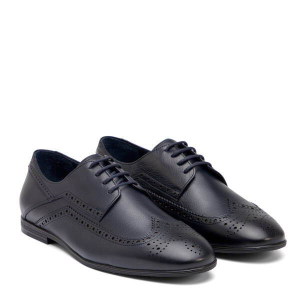 Lacivert Hakiki Deri Erkek Casual Ayakkabı - E26I1AY57719-A31 - 2