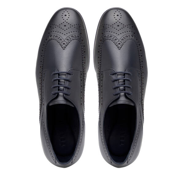 Lacivert Hakiki Deri Erkek Casual Ayakkabı - E26I1AY57719-A31 - 5