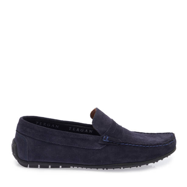 Lacivert Hakiki Deri Erkek Loafer - E26I1AY57712-D44 - Tergan