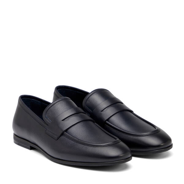 Lacivert Hakiki Deri Erkek Loafer - E26I1AY57718-A31 - 2