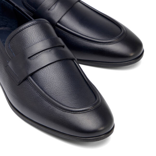Lacivert Hakiki Deri Erkek Loafer - E26I1AY57718-A31 - 3