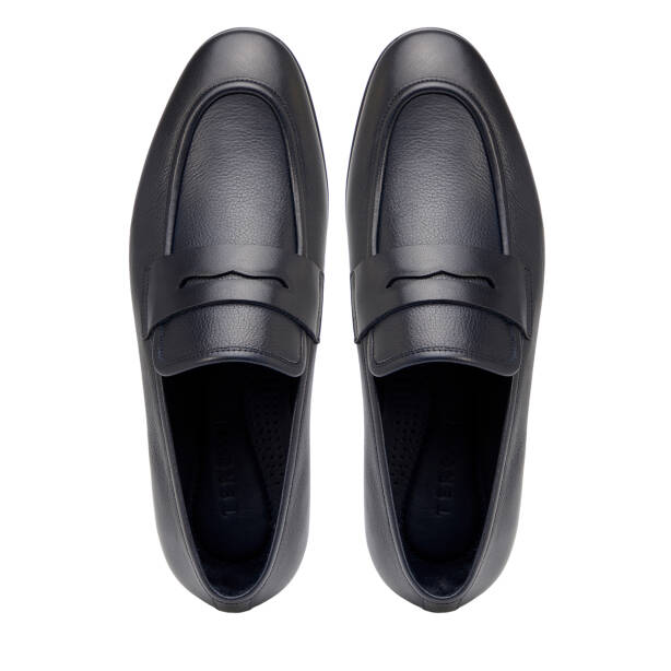 Lacivert Hakiki Deri Erkek Loafer - E26I1AY57718-A31 - 5