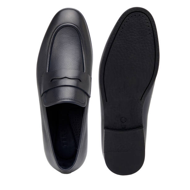 Lacivert Hakiki Deri Erkek Loafer - E26I1AY57718-A31 - 6