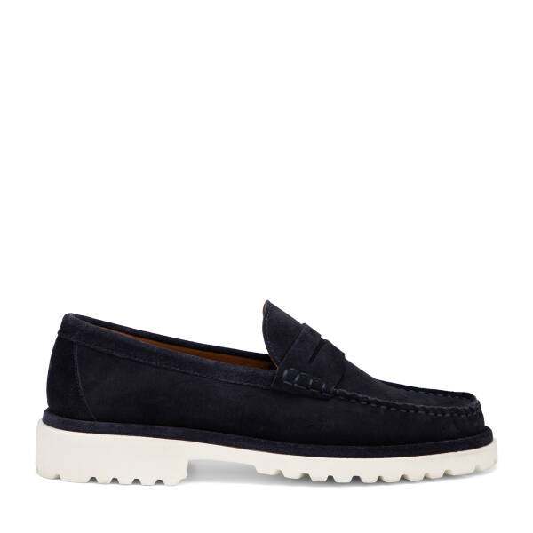 Lacivert Hakiki Deri Erkek Loafer - E26I1AY57724-D44 - 1