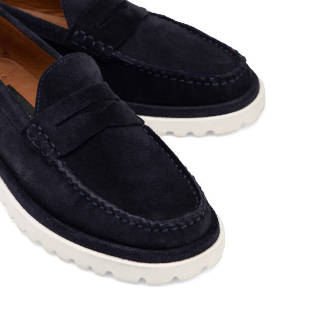 Lacivert Hakiki Deri Erkek Loafer - E26I1AY57724-D44 - Tergan